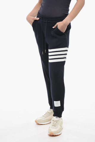 Cashmere Blend Sweatpants with Contrasting Bands