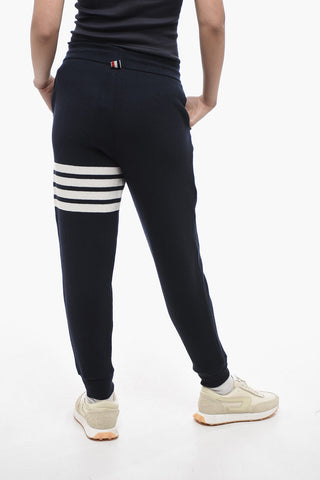 Cashmere Blend Sweatpants with Contrasting Bands
