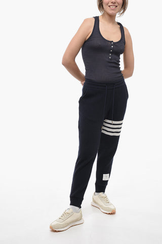 Cashmere Blend Sweatpants with Contrasting Bands