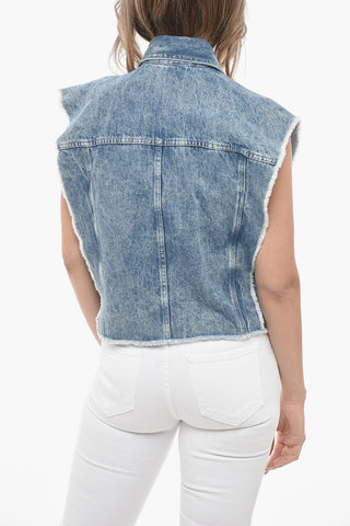 ETOILE Denim TYRA Vest with Fringed Details