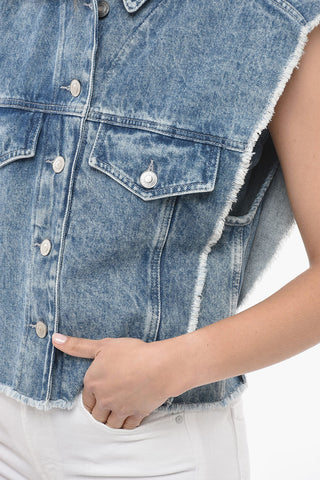 ETOILE Denim TYRA Vest with Fringed Details