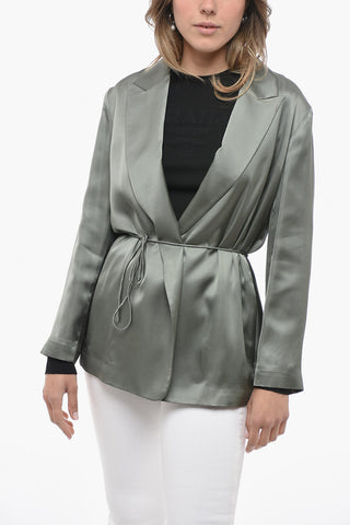 Blazer in Satin con Deisgn a Portafoglio