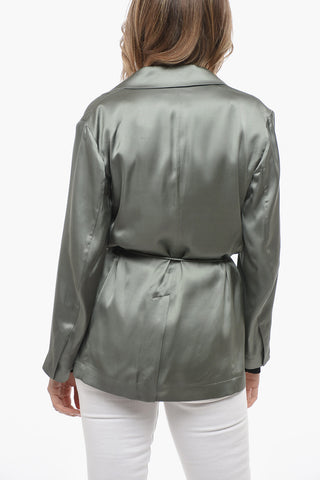 Blazer in Satin con Deisgn a Portafoglio