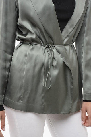 Blazer in Satin con Deisgn a Portafoglio