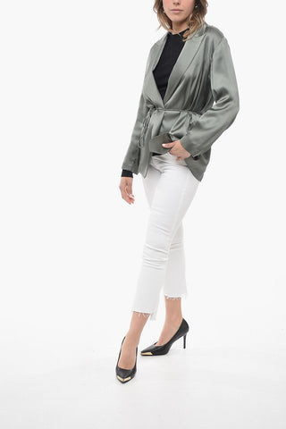 Blazer in Satin con Deisgn a Portafoglio