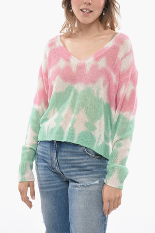 360CASHMERE V-Neck Tie-Dye Effect Cashmere TORI Sweater