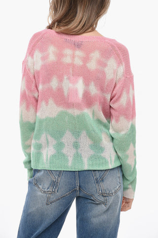 360CASHMERE V-Neck Tie-Dye Effect Cashmere TORI Sweater