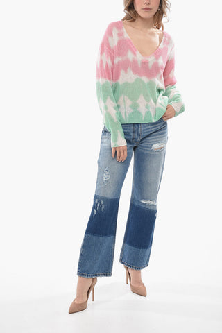 360CASHMERE V-Neck Tie-Dye Effect Cashmere TORI Sweater