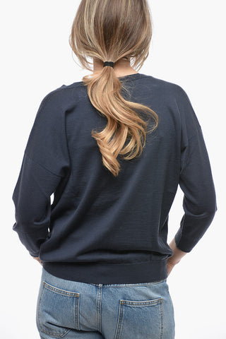 Virgin Wool Cardigan with V-Neck