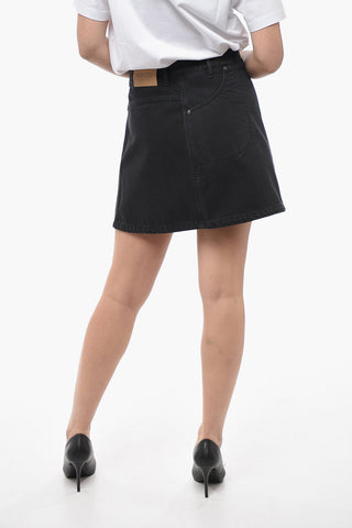 Minigonna in Denim con Zip Laterale