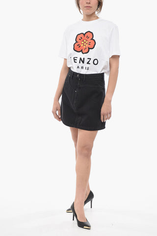 Minigonna in Denim con Zip Laterale