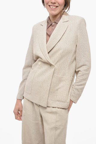 Double-Breasted Blazer with Shoulder Pads