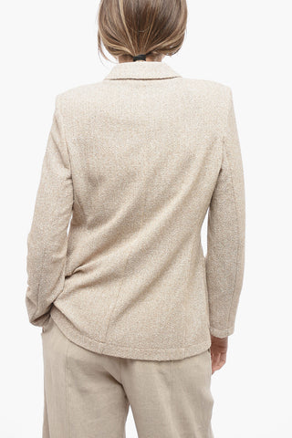 Double-Breasted Blazer with Shoulder Pads