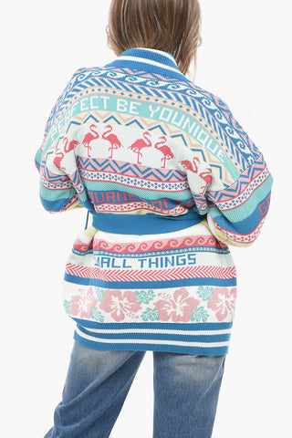 Fair Isle Cotton Cardigan with Belt