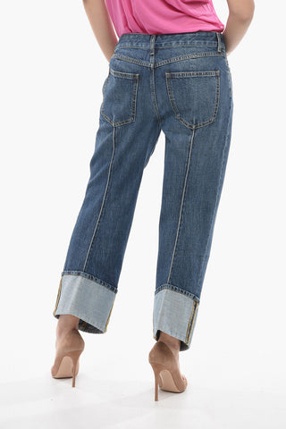 Mid Washed Gaucho Denims with Cuffs