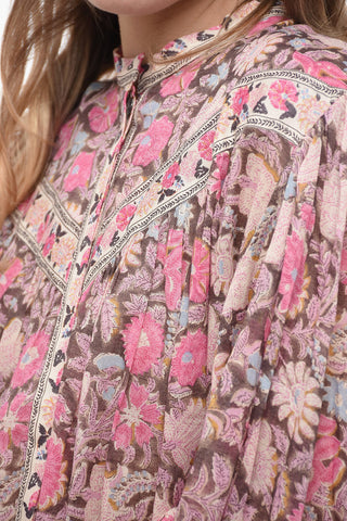 ETOILE Floral SALIKA Shirt with Baloon Sleeves