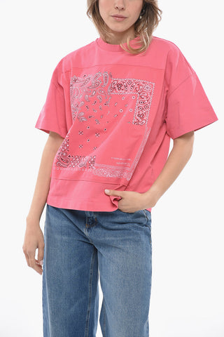 Crew Neck BANDANA Cotton T-Shirt
