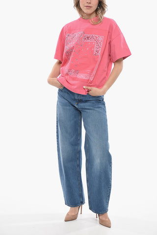 Crew Neck BANDANA Cotton T-Shirt