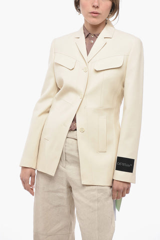 SEASONAL Blazer in Lana con Cintura e Vita Cinched