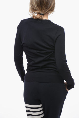 Cardigan in Lana Extrafine con Scollo a V