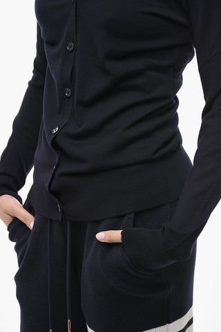 Cardigan in Lana Extrafine con Scollo a V