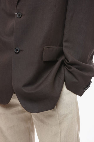 MM1 Flax Blend Oversized Blazer with Notch Lapel