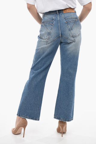 MONCLER X PALM ANGELS Cropped Fit Denims with Contrasting Bands 22cm