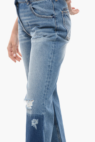 MONCLER X PALM ANGELS Cropped Fit Denims with Contrasting Bands 22cm
