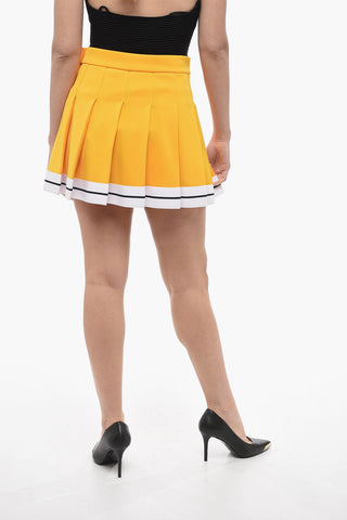 Pleated Miniskirt with Striped Detail