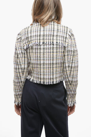ETOILE Tweed Cropped NAMEO Blazer with Fringed Details