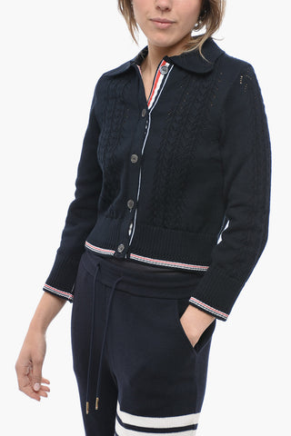 Polo Neck Cotton Cardigan