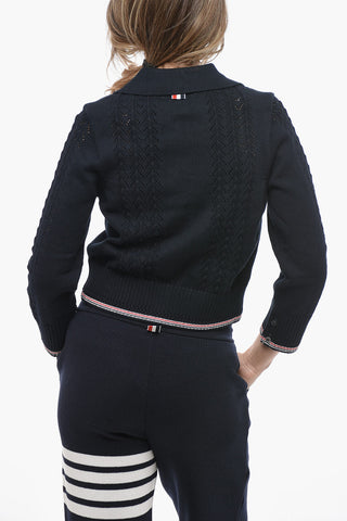 Polo Neck Cotton Cardigan
