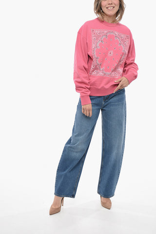 Crew Neck BANDANA Brushed Cotton Sweatshirt