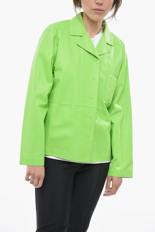 Camicia in Pelle con Logo in Rilievo