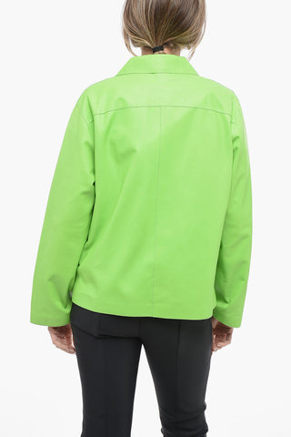 Camicia in Pelle con Logo in Rilievo