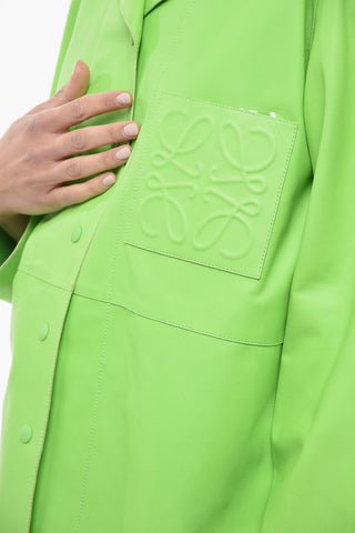 Camicia in Pelle con Logo in Rilievo