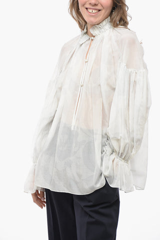 Balloon Sleeve Blouse with Ruffles