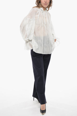 Balloon Sleeve Blouse with Ruffles