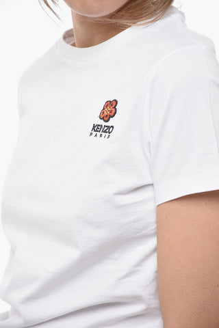 Crew Neck CREST LOGO Cotton T-Shirt