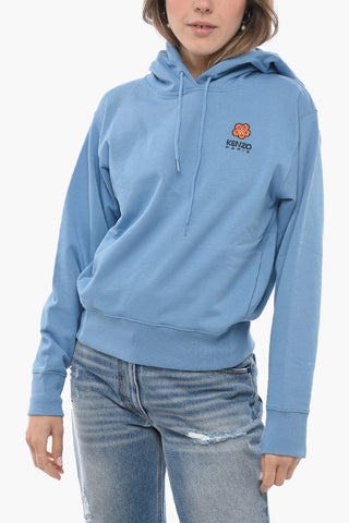 Brushed Cotton Hoodie with Embroidered Logo