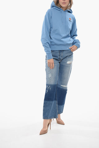 Brushed Cotton Hoodie with Embroidered Logo