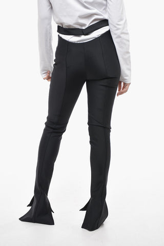 Flared Cut-out Detail Pants with Side Slits