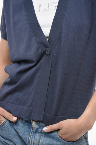 Shorts Sleeve Silk and Cotton cardigan
