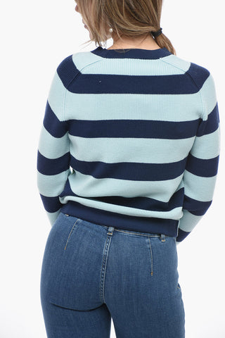 Maglia Girocollo in Misto Lana a Righe Balanced
