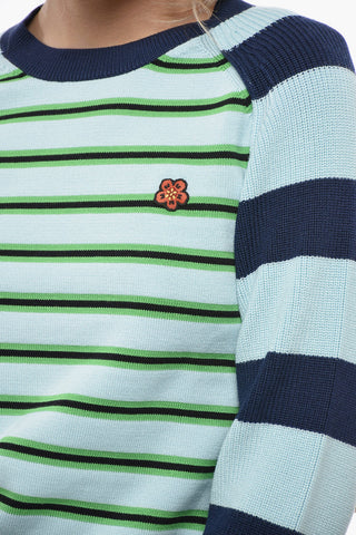 Maglia Girocollo in Misto Lana a Righe Balanced