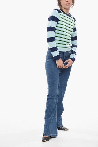 Maglia Girocollo in Misto Lana a Righe Balanced