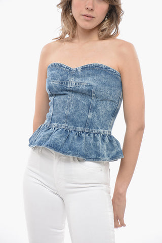 ETOILE Denim SOLIZINA Tube Top with Peplum Bottom