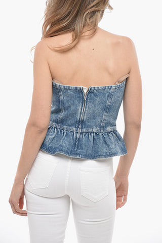 ETOILE Denim SOLIZINA Tube Top with Peplum Bottom