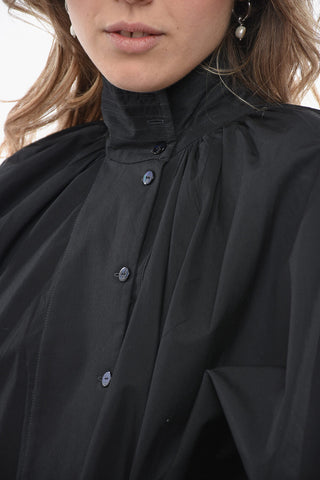 Cotton Popeline PAINTER Maxi Blouse with Bat-wing Sleeves