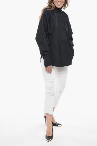 Cotton Popeline PAINTER Maxi Blouse with Bat-wing Sleeves